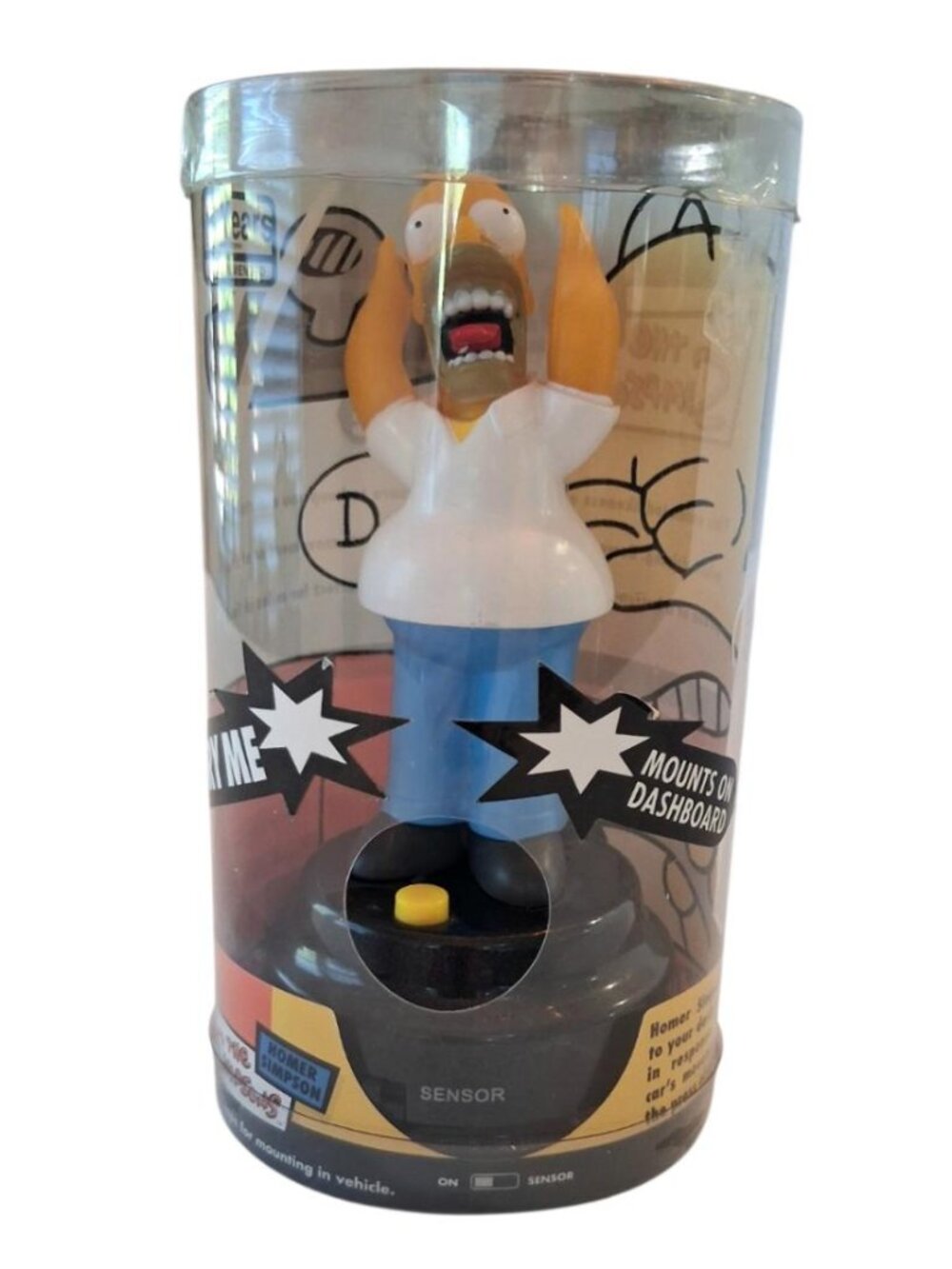 Vintage NIB 2004 Homer Simpson Talking Car Dashboard Driver Figurine